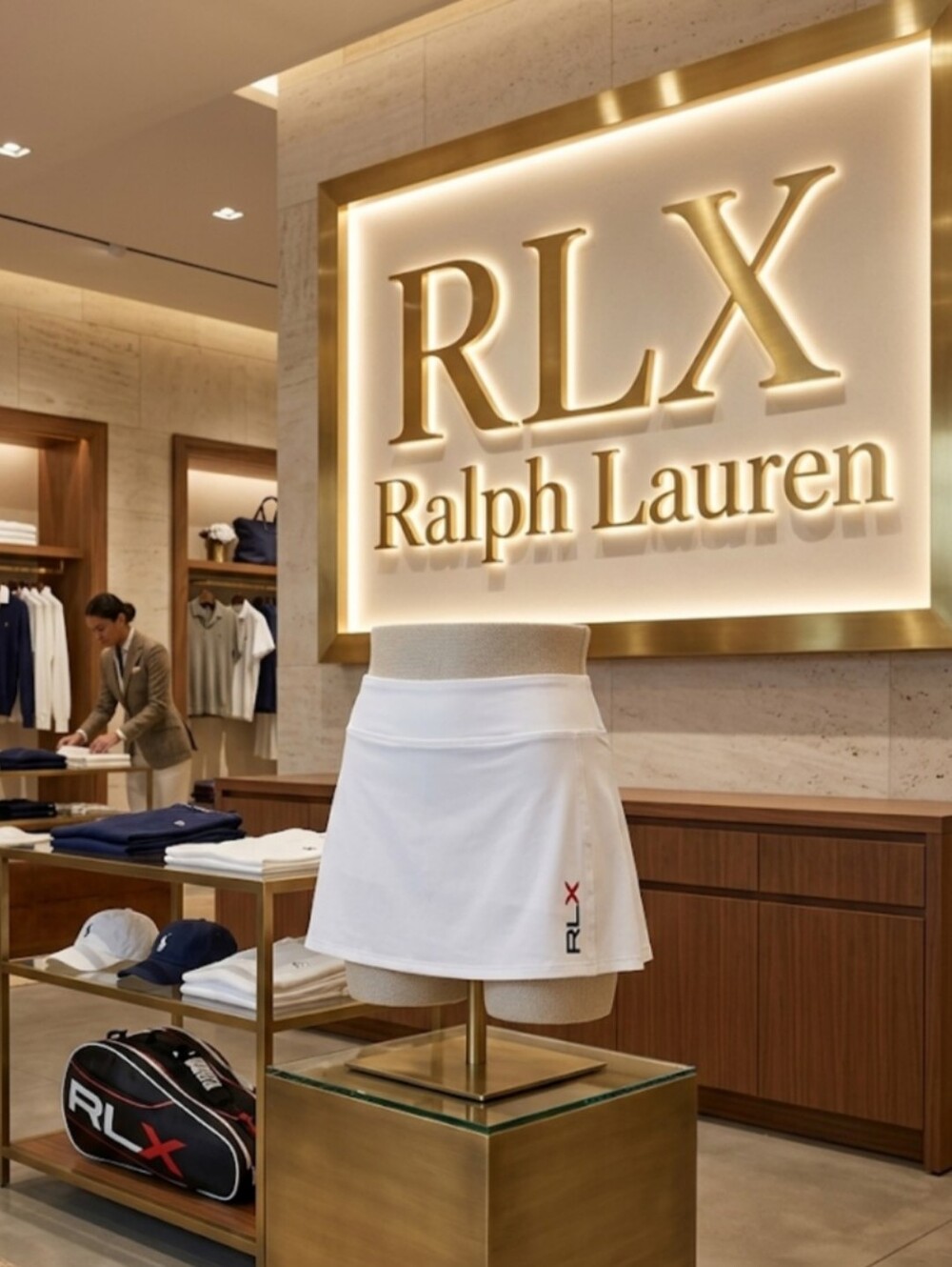 NWT RLX Ralph Lauren Athletic Skort Size Medium White Golf Tennis Nylon Blend